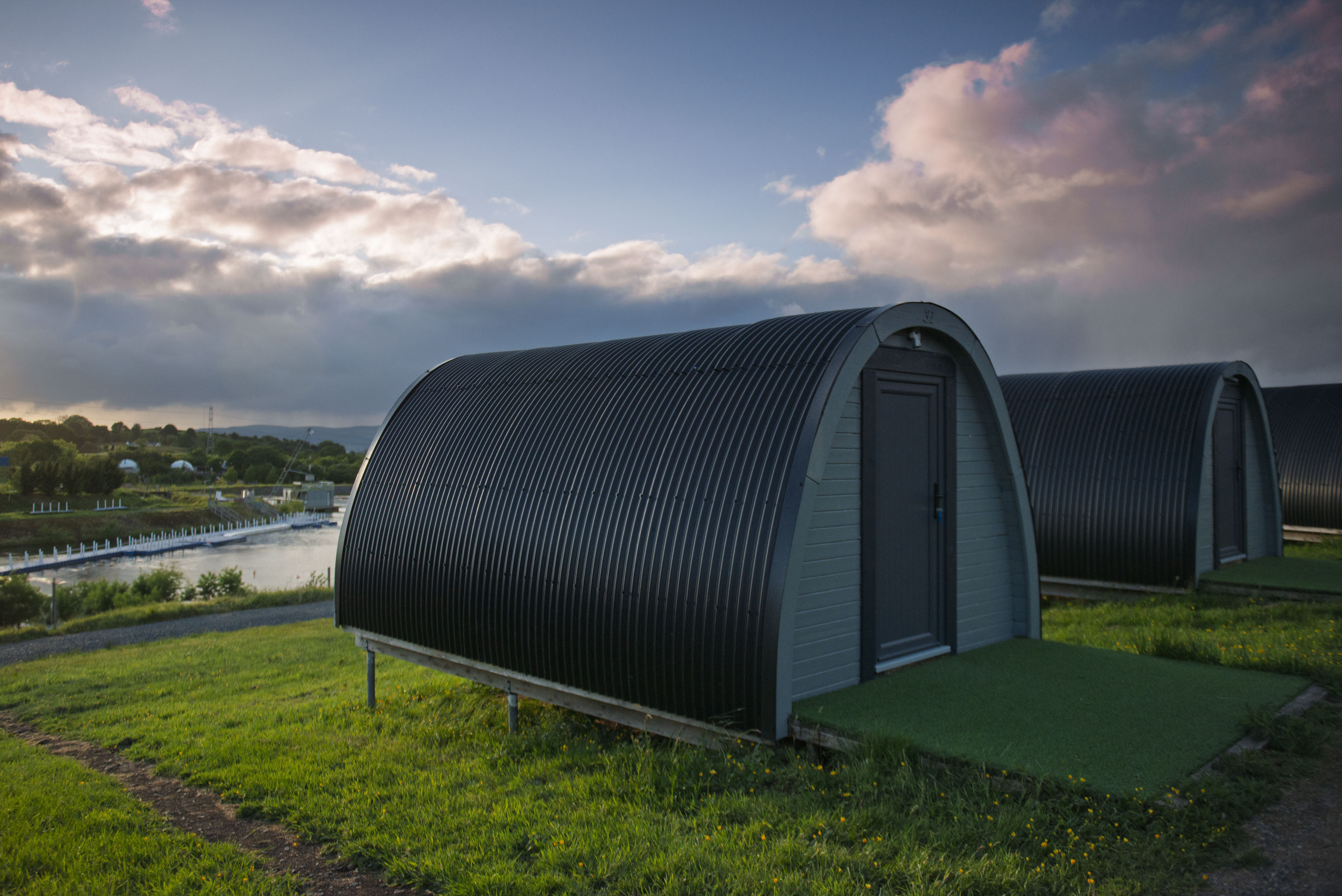 Cozy Glamping Pod Interior with Four Beds